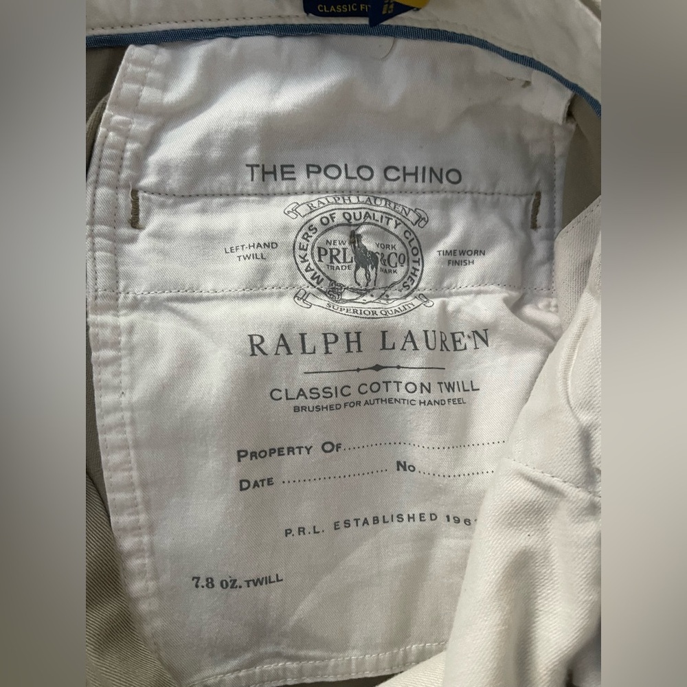 Ralph Lauren Polo Khaki Bedford Chinos Size 35/32 Pony Logo Preppy Pants Cotton - Picture 4 of 5